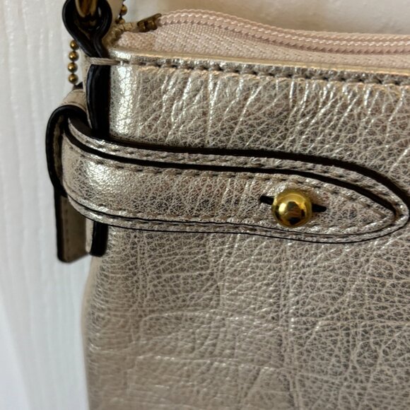 Metallic Gold Coach Crossbody Bag - Picture 6 of 11
